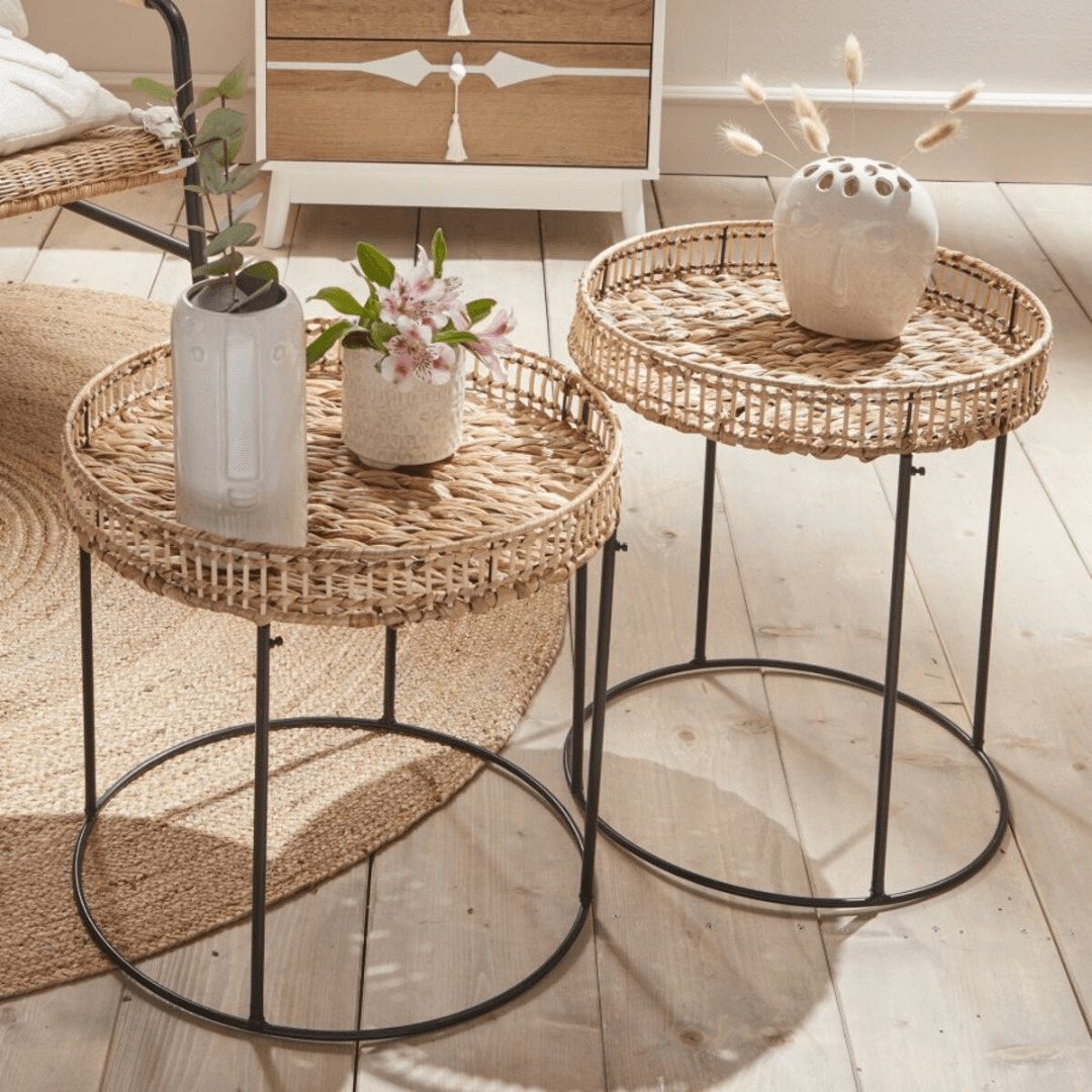 HOME CREATION Boho Side Tables Set Of 2