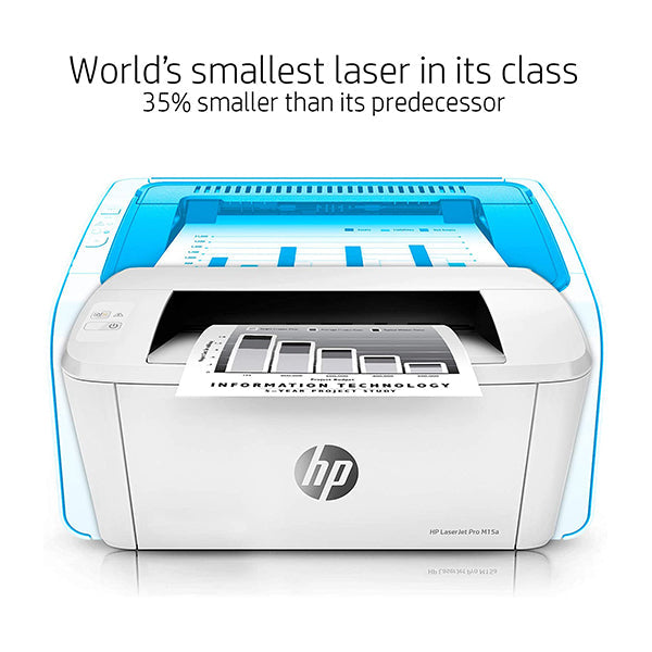 HP Laserjet Pro M15a World's Smallest Black-and-White Monochrome Laser Printer, Works with Alexa, W2G50A