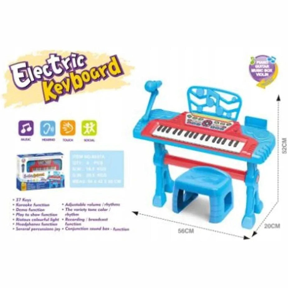 (Net)Electronic Piano Large Set Microphone Chair Piano For Children