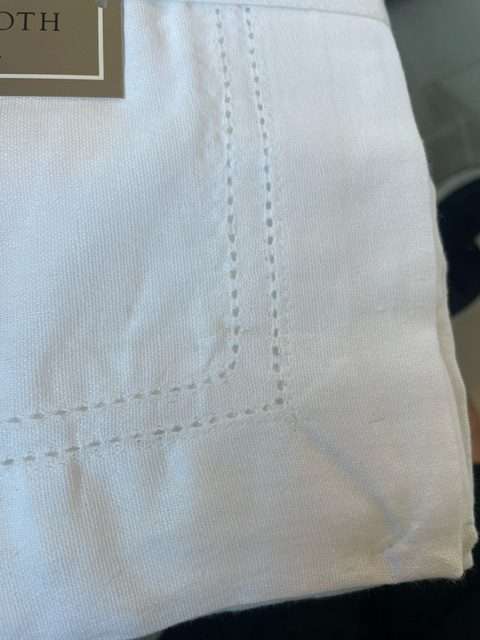 Elite Hemstitch White Tablecloth – 152x300 cm 100% Cotton Dining Table Linen