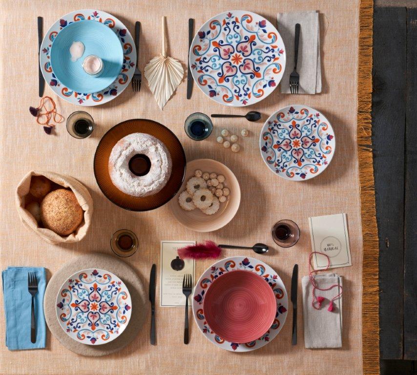 Tognana Andre Fontebasso, Moon Sofil Hand Painted Dinner Set 18 pcs