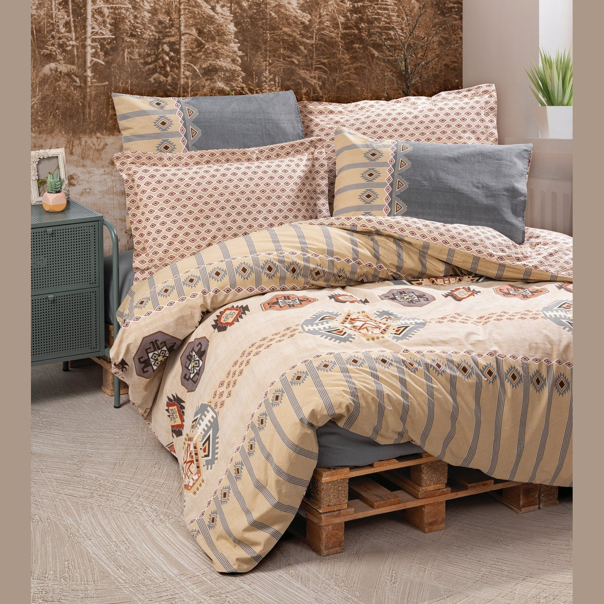 Double size bed duvet cover set 100% cotton DAKOTA
