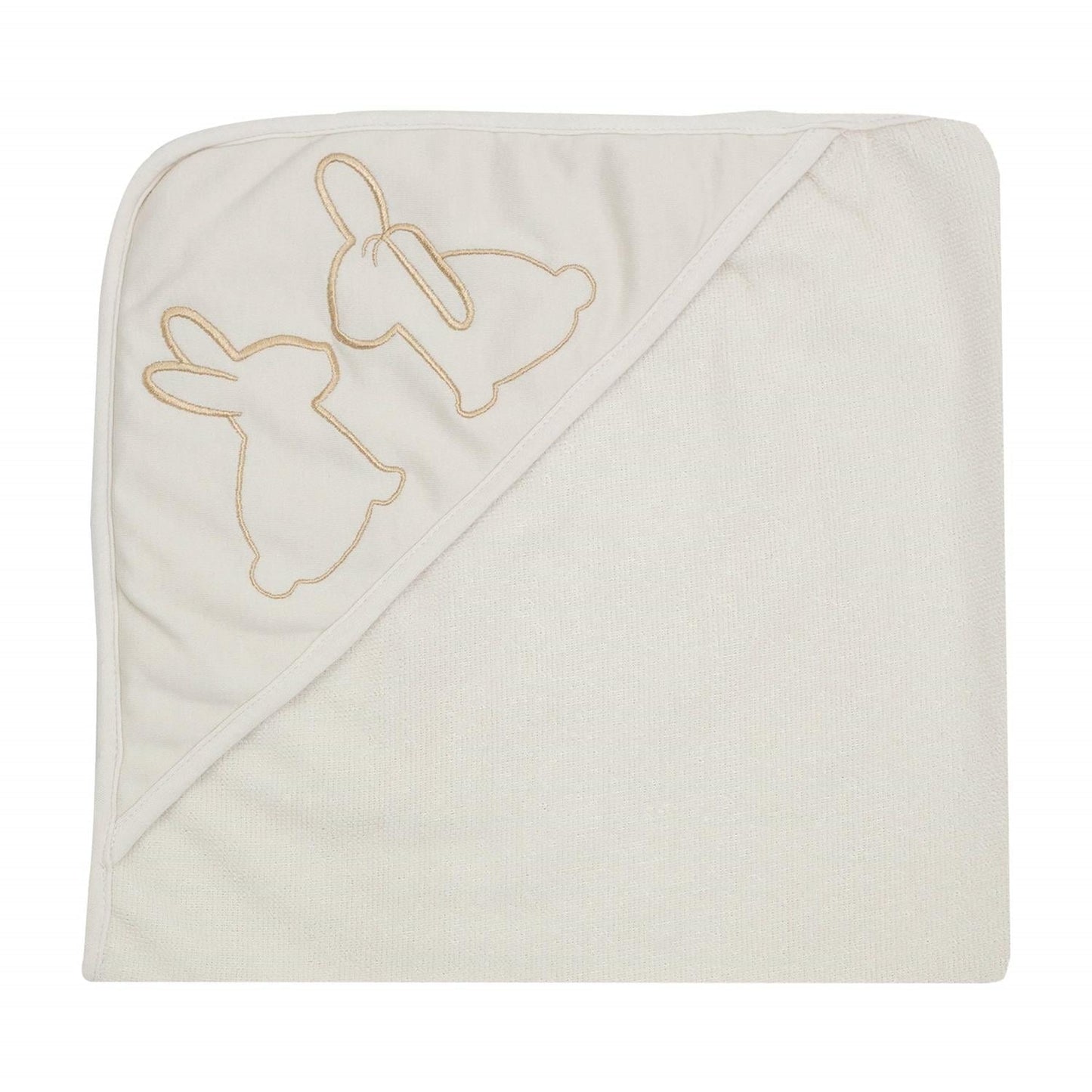 Trois Kilos Sept Set of 2 Rabbit Print Hooded Towels – Beige (70 x 70 cm