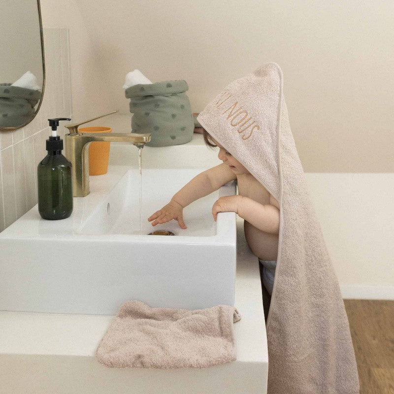 Trois Kilos Sept: "Mini Nous" Hooded Baby Towel & Mitt Set – Sable