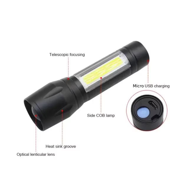 Portable Mini Torch Lamp Usb Led Flashlight Camping - Medaid International