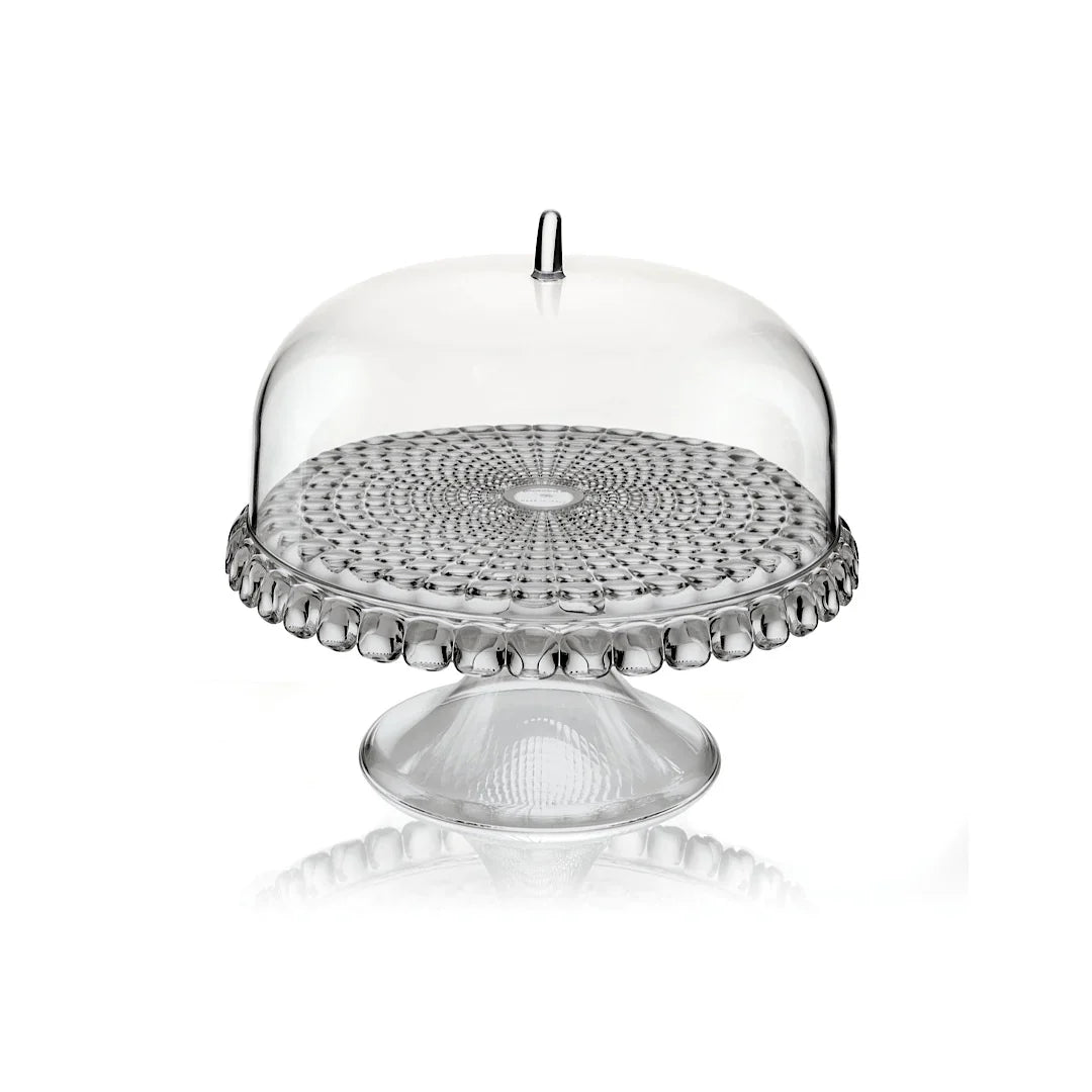 Guzzini Small cake stand with dome Sky Grey
