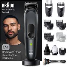 Braun Series 7 17-in-1 All-in-One Waterproof Style Grooming Kit with Premium Travel Case and Charging Stand