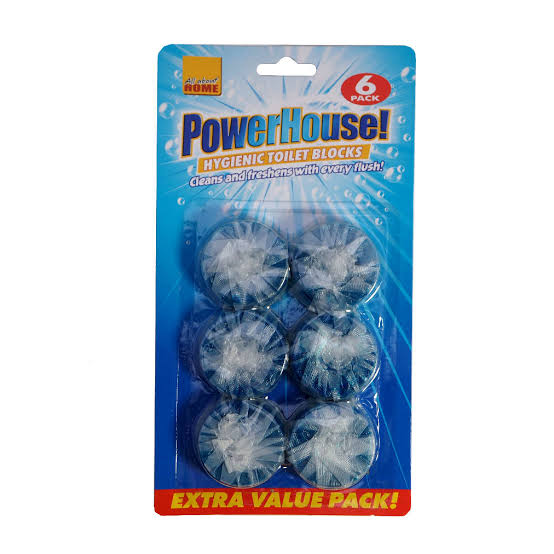 Power House Toilet Block, Blue, 6 Count
