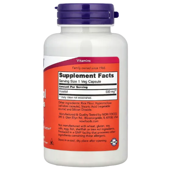 NOW Foods Inositol 500mg 100 Veg Capsules