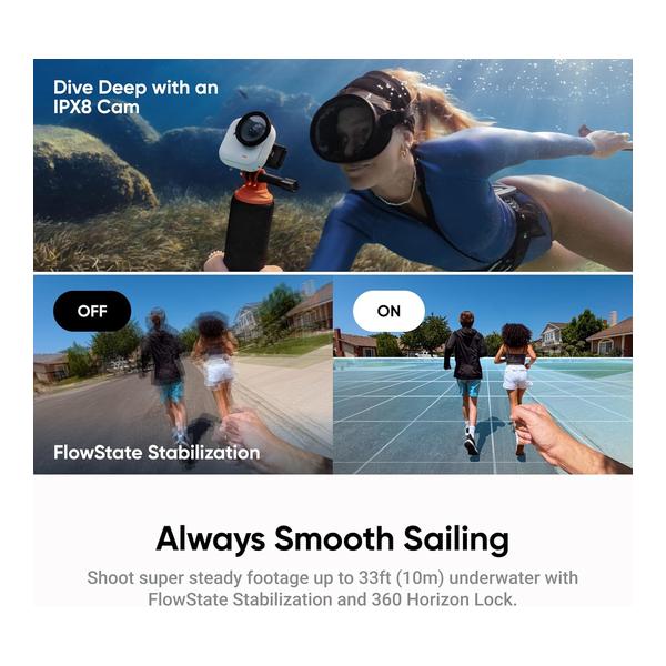 Insta360 GO Ultra Standard Bundle Midnight Black - Tiny Hands-Free 4K Cam, Lightweight & Portable, Low Light Excellence, Mount Anywhere, FlowState Stabilization, 200 Min Battery Life