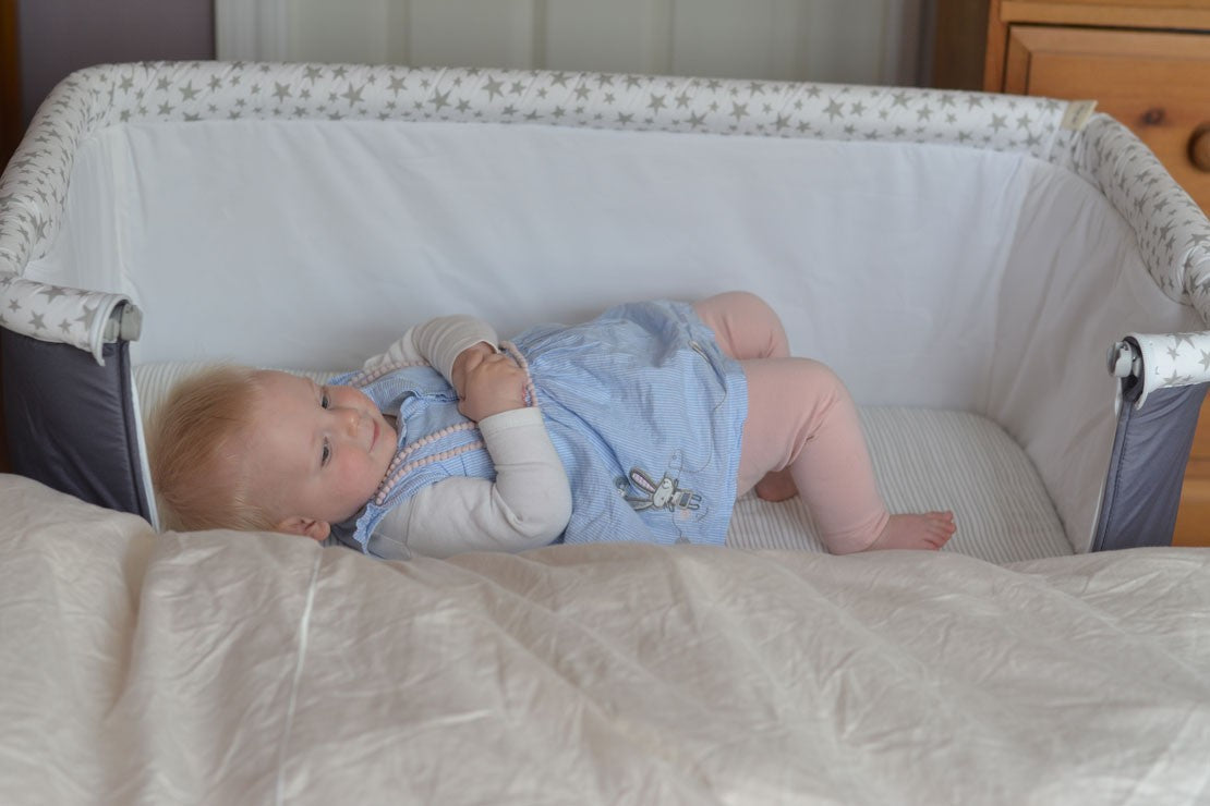 Jane - Baby Crib Side - Grey Stars