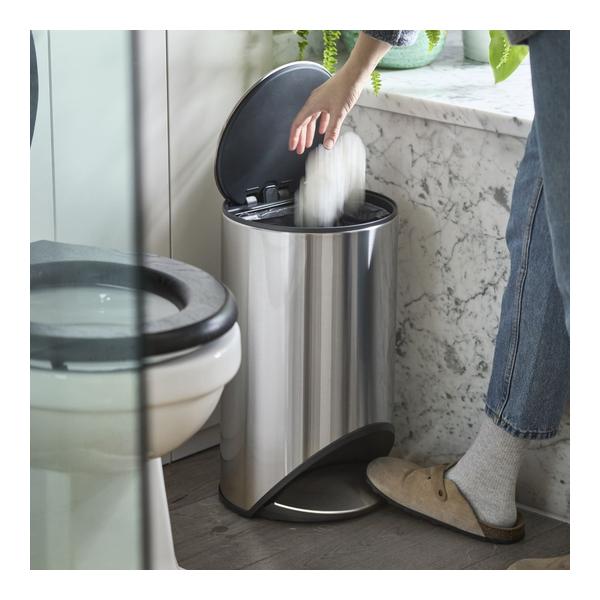 Joseph Joseph, Arc™ 10L Easy-push Stainless-steel Pedal Bin, 30152
