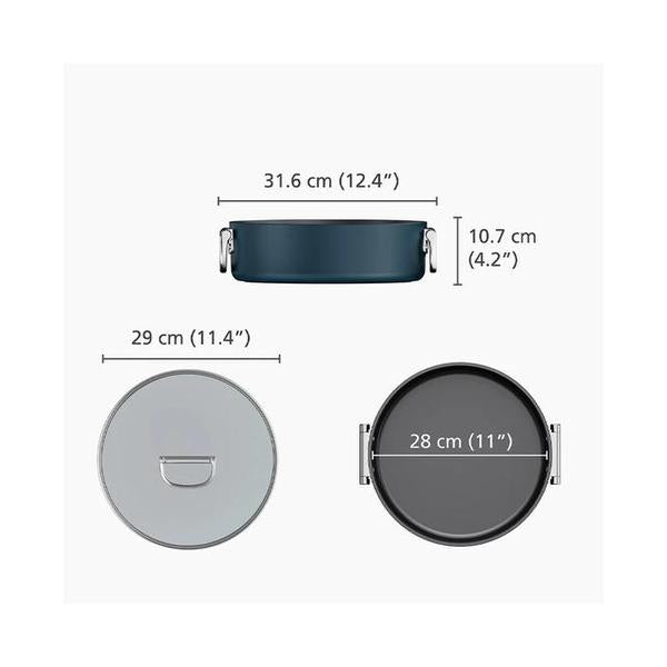 Joseph Joseph, Space Folding Handle Ceramic Non-stick 28cm Blue Shallow Casserole Pan & Lid, 45046