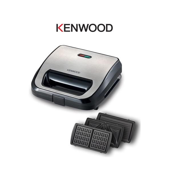 Kenwood 3-in-1 Sandwich Maker, Waffle Maker & Grill with 3 Sets of Non Stick Multifunctional Plates for Grilling, Toasted Sandwiches and Waffles SMM02.000SI