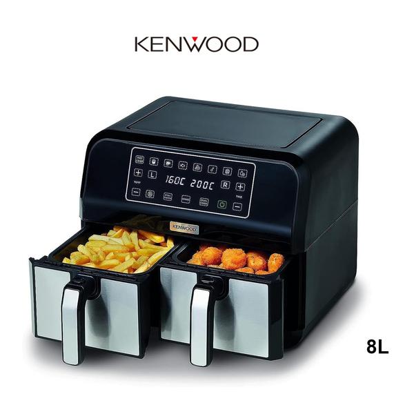 KENWOOD Digital Twin Air Fryer 1.7KG +1.7KG 4L+ 4L XXXL Capacity with DualZone Technology & Dual Frying Baskets for Frying, Grilling, Broiling, Roasting, Baking, Toasting & Reheating HFM75.000MB Black