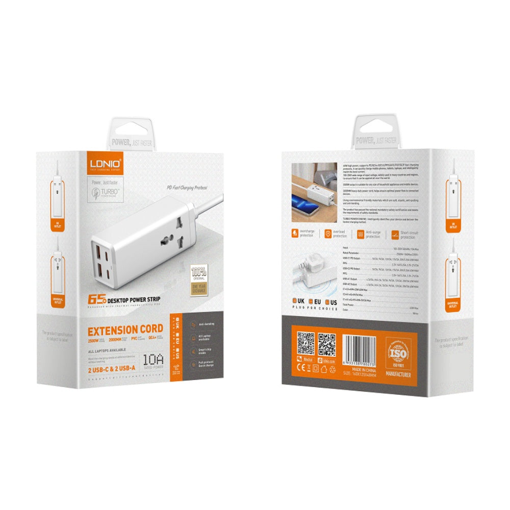 LDNIO 65W Power Adapter SC1418 USB-C