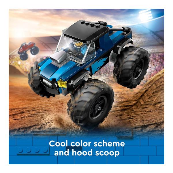 LEGO City Blue Monster Truck Off-Road Toy Playset with a Driver Minifigure, Imaginative Toys for Kids, Fun Gift for Boys and Girls Aged 5 Plus, Mini Monster Truck, 60402