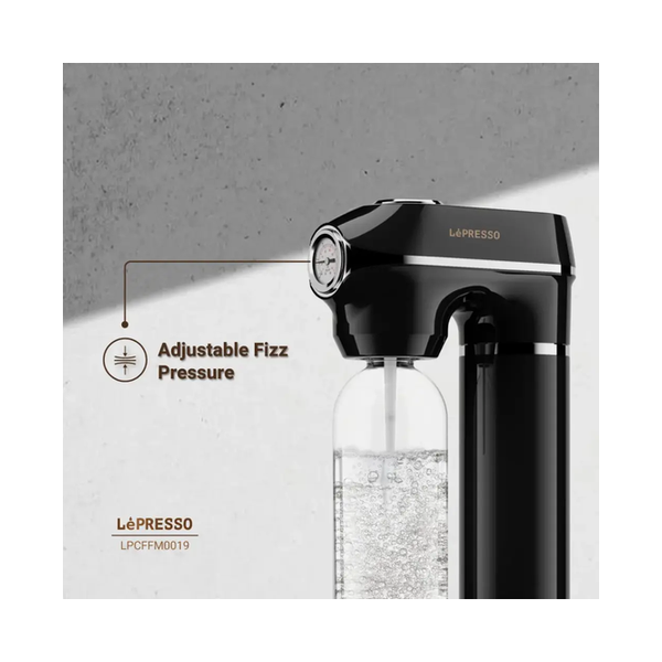 Lepresso Carbonator Instant Sparkling Water with Pressure Gauge & Efficient Carbonation, LPCFFM0019