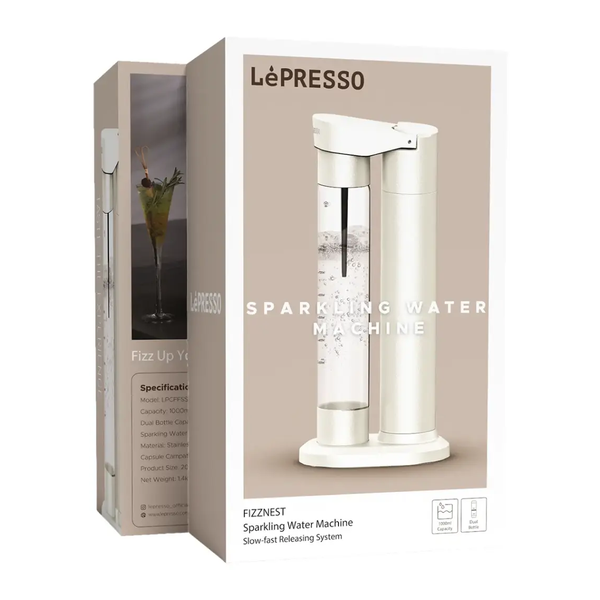 Lepresso Fizznest Sparkling Water Machine, White, LPCFFSSM0097-WH