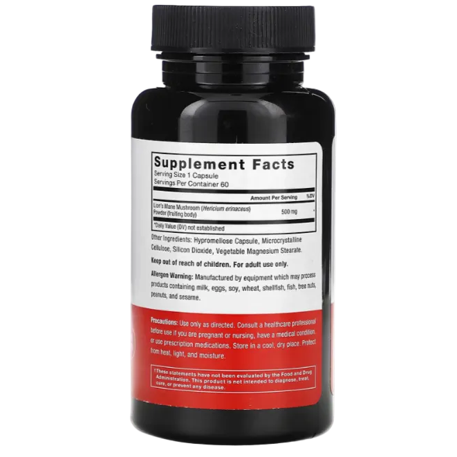 Force Factor Lion’s Mane – 500 mg, 60 Vegetable Capsules | Brain Health, Focus & Cognitive Support