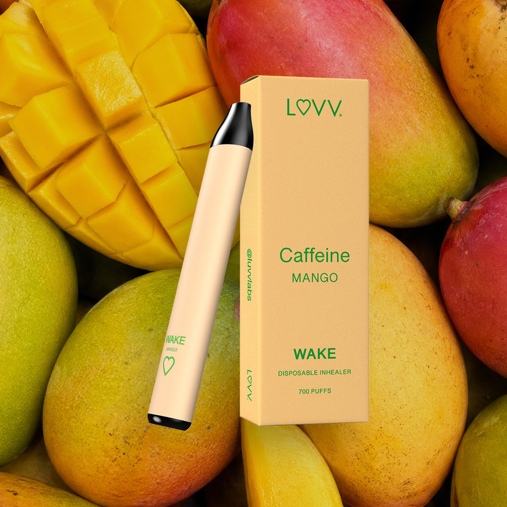 LUVV WAKE - Mango Flavored Caffeine & B12 Non-Nicotine Vape