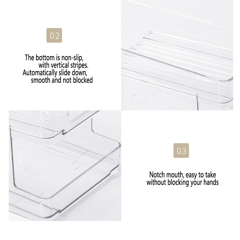 Double-Layer Refrigerator Storage Box Beverage Cans Beer Soda Can Rack Transparent Organizer Home Organization Accessories