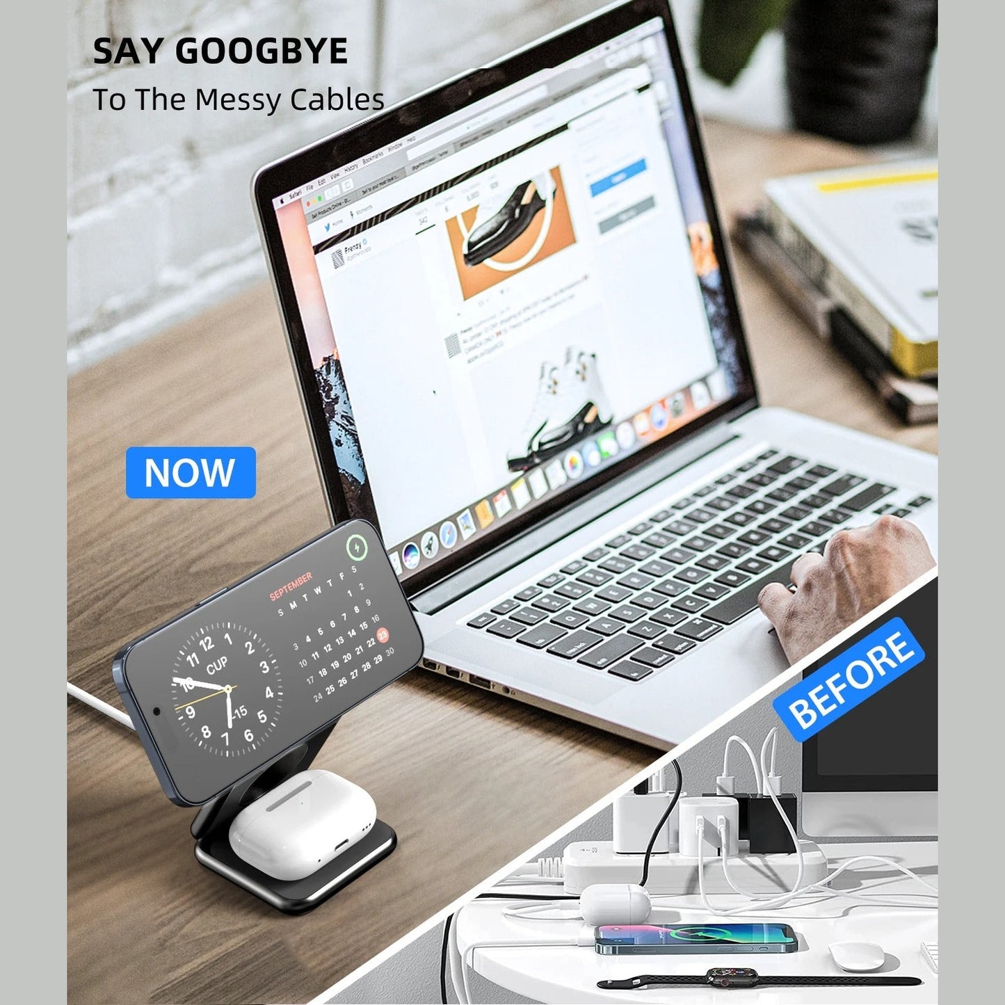 3 in 1 Magsafe/Wireless Charger for Airpods/Phone/Apple Watch