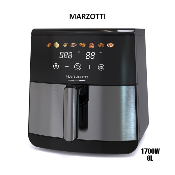Marzotti Air Fryer 1700W 8L Stainless Steel Colorful Touch Panel, MZAF02
