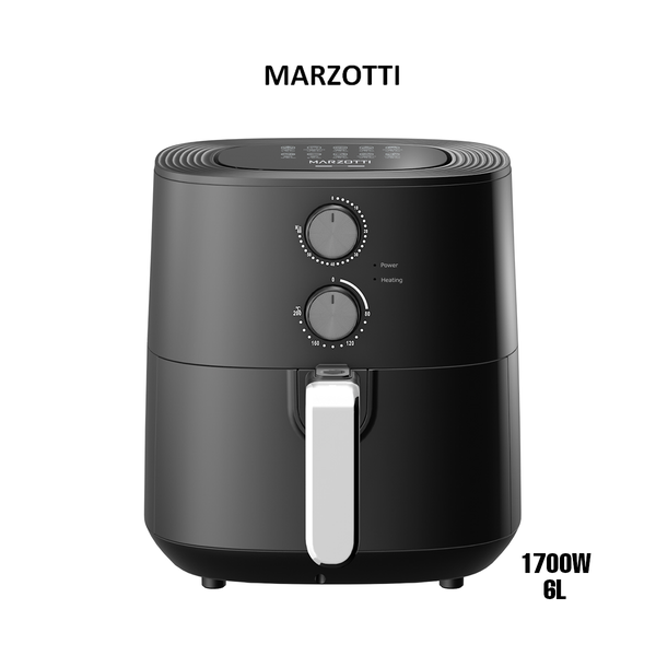 Marzotti New Air Fryer 1700W 6L Convection Stainless Steel Heating Elements, MZAF03