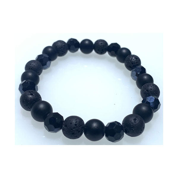 Lava Stone Bead Bracelets Stretch, Round Shape for Unisex - LaviqZupw