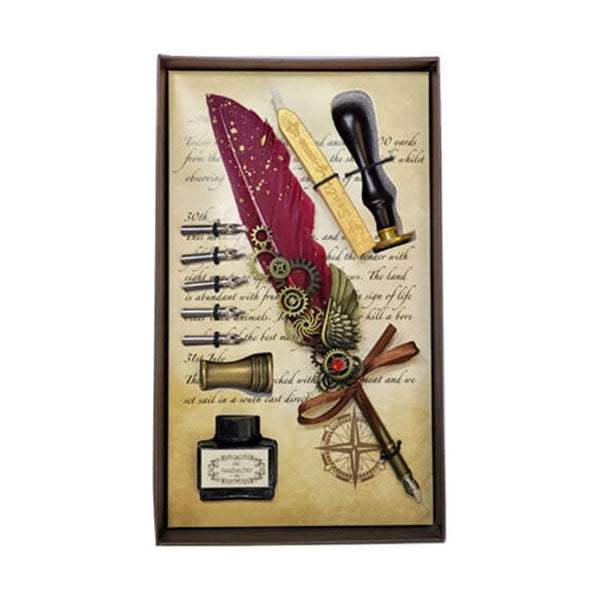 Feather Pen Set with Wax Stamp - 16041