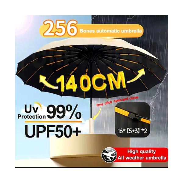256 Bones Super Windproof Strong Umbrella Stormproof