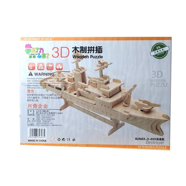 3D Wooden Puzzle, Suitable for Girls and Boys - Destroyer - 15720D