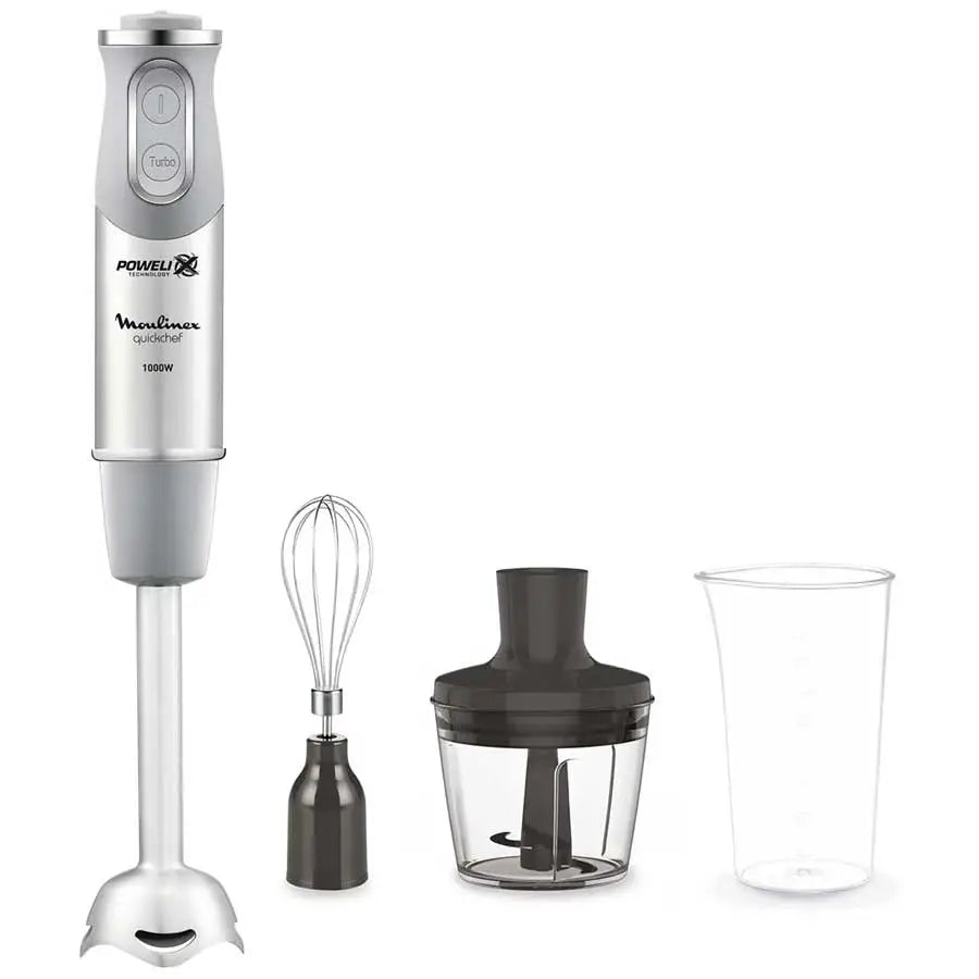 MOULINEX Quickchef 3in1 20 speeds, 500ml chopper, beaker, 1000 Watt, Stainless Steel, DD656D27