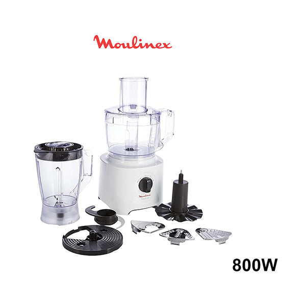 Moulinex Food Processor | Easy Force 2.4 L Food Processor | 800 W| 6 Attachments | +25 Different Functions | 2.4 L Bowl Capacity and a 1.8 L Blender
