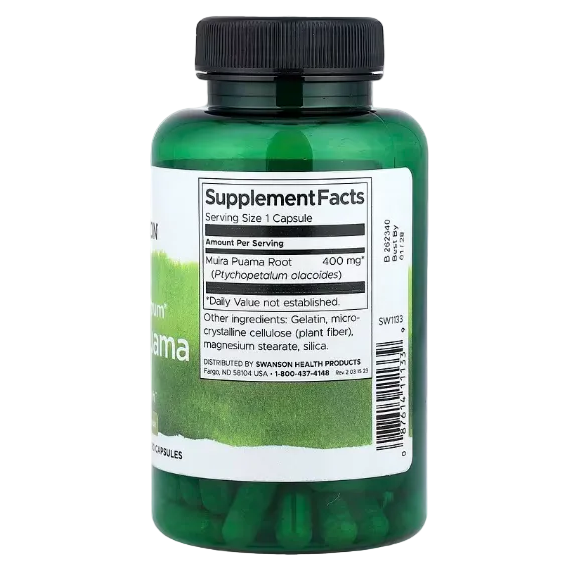 Swanson Full Spectrum® Muira Puama 400 mg 90 Capsules