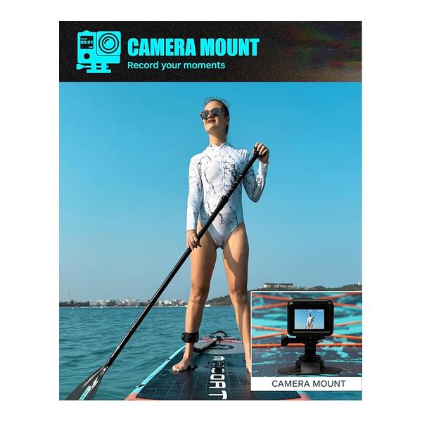 MYBOAT 11.6×34×6 Extra Wide Inflatable Paddle Board Military Grade Kayak, Stand Up Paddle Board for Fishing, Sup Board with 3 Removable Fins, Dual Bungees, Camera Mount, Hand Pump, Strong Paddle, 5L Dry Bag, Leash