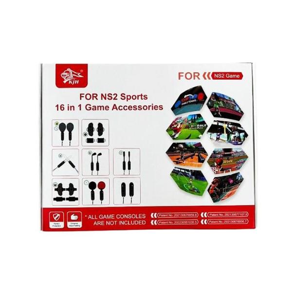 16-in-1 Motion Sports Kit for Nintendo Switch 2 Joy-Con Detachable Grips with Tennis Racket, Golf Club, Baseball Bat