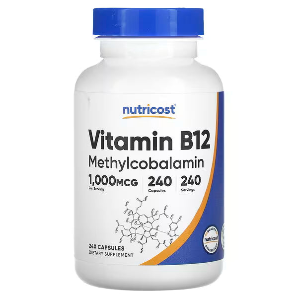 Nutricost Vitamin B12 (Methylcobalamin) 1000mcg, 240 Capsules - Vegetarian, Non-GMO & Gluten Free B12 Supplement - 240 Count