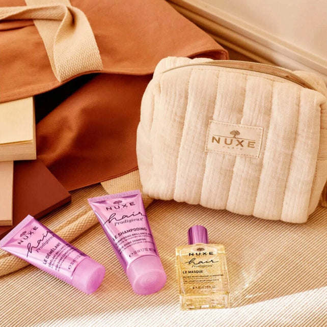 Nuxe Hair Prodigieux Travel Kit - Travel Size Hair Care Set with Bag