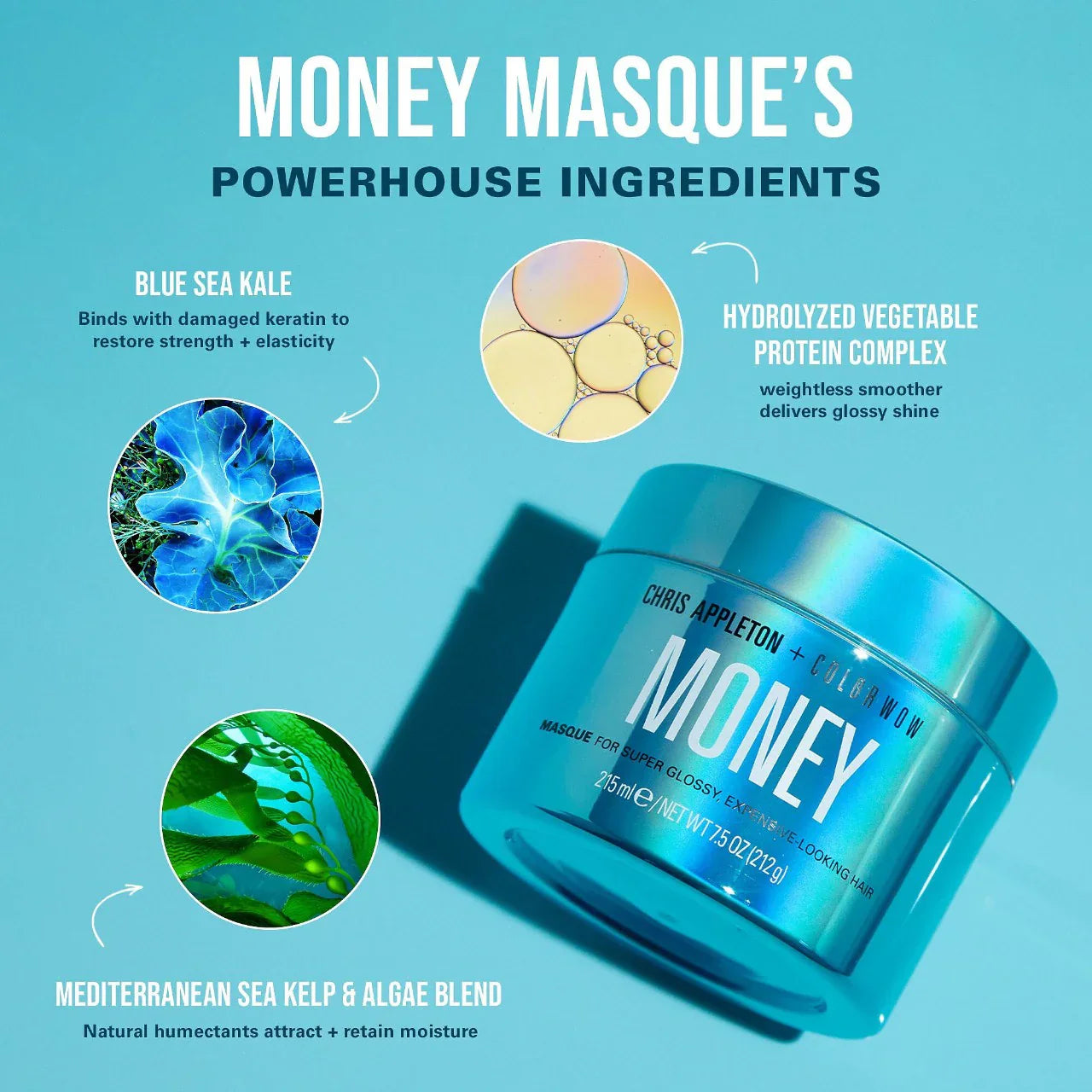 Color wow money mask deep hydrating strengthening hair treatment - 212g - Medaid International