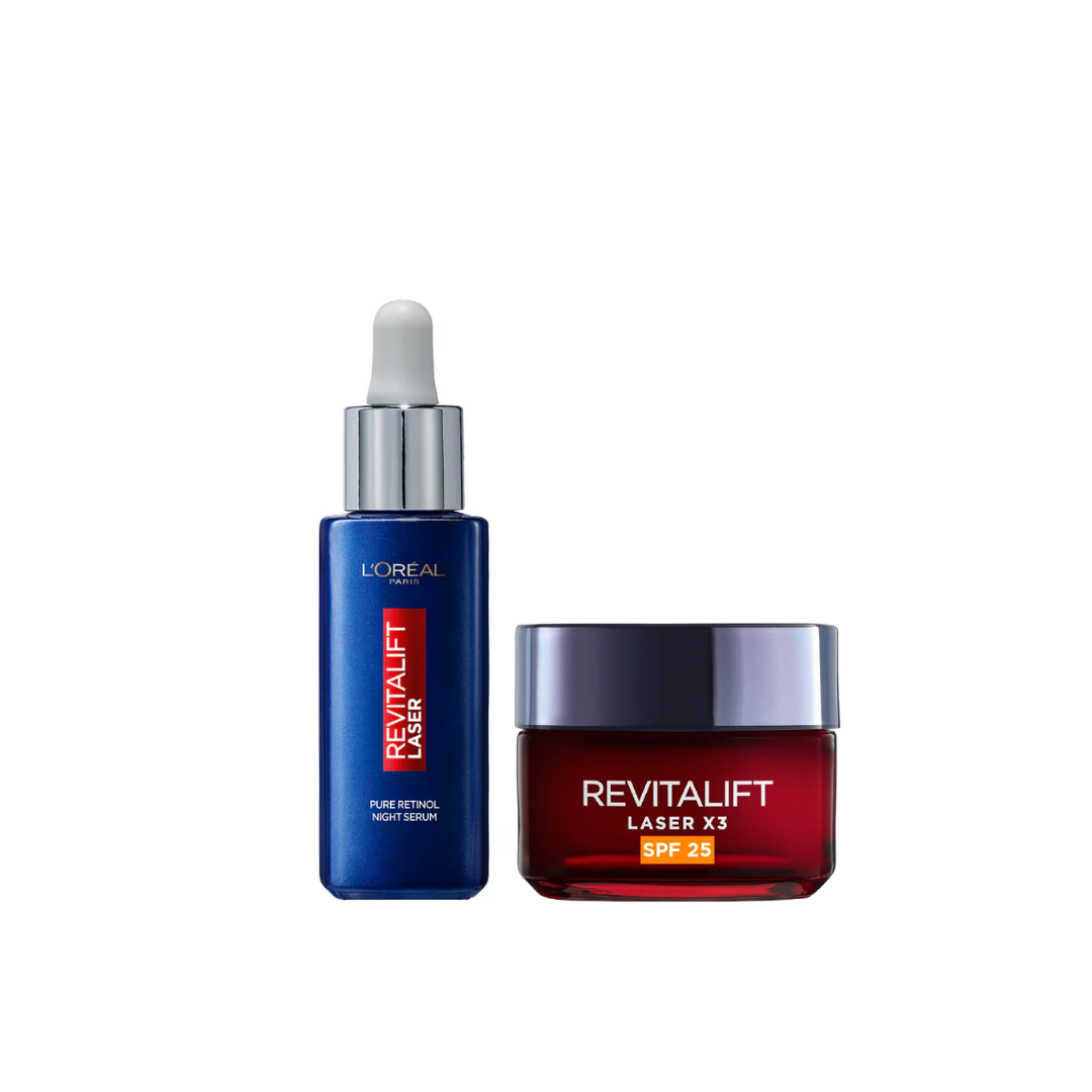 L'Oréal Paris Revitalift Retinol Serum And Cream Bundle At 25% Off