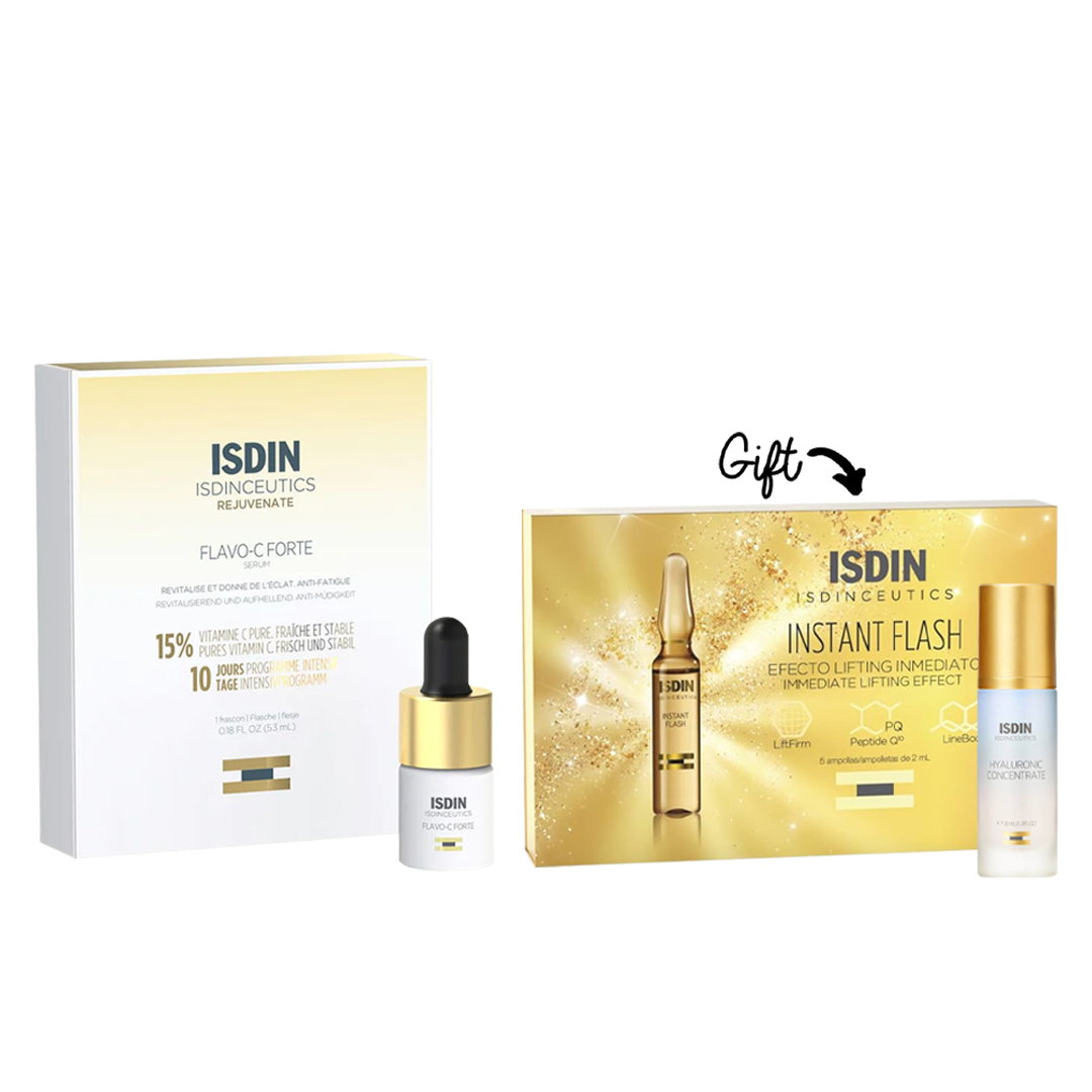 Buy Flavo-C Forte receive a travel-size Hyaluronic acid and Instant Flash - Medaid