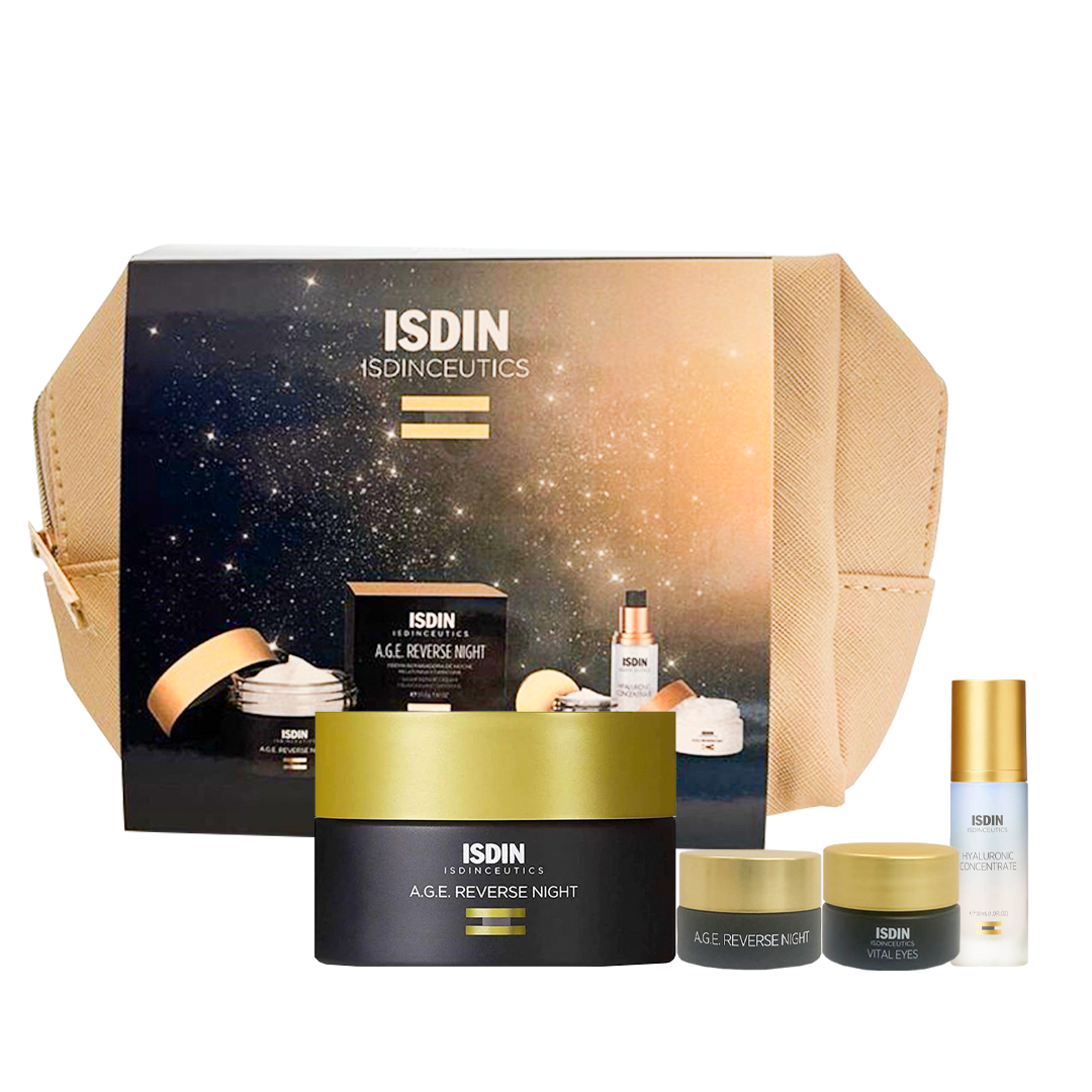Age Reverse Night Set: Hyaluronic Concentrate + Vital Eyes + Age Reverse
+ Pouch - Medaid