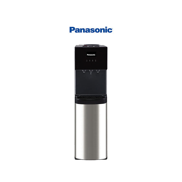 Panasonic Top Loading Water Dispenser, Black/ Stainless Steel Finish, 20L Cabinet Storage, Best For Home Kitchen & Office, Hot, Cold & Normal
