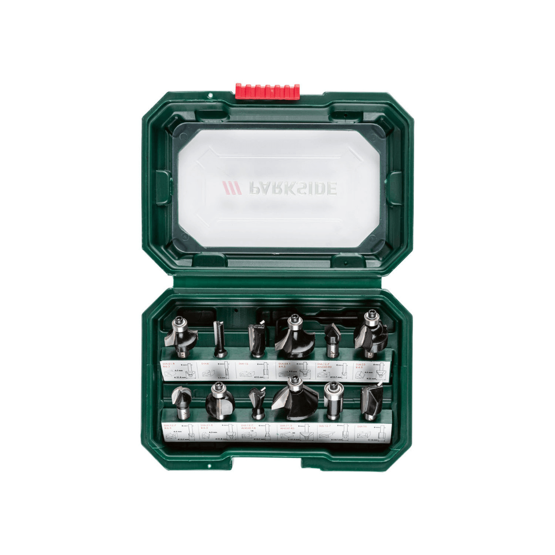 PARKSIDE MILLING BITS FOR ROUTER »PFB 12 A1«, 12 PIECES