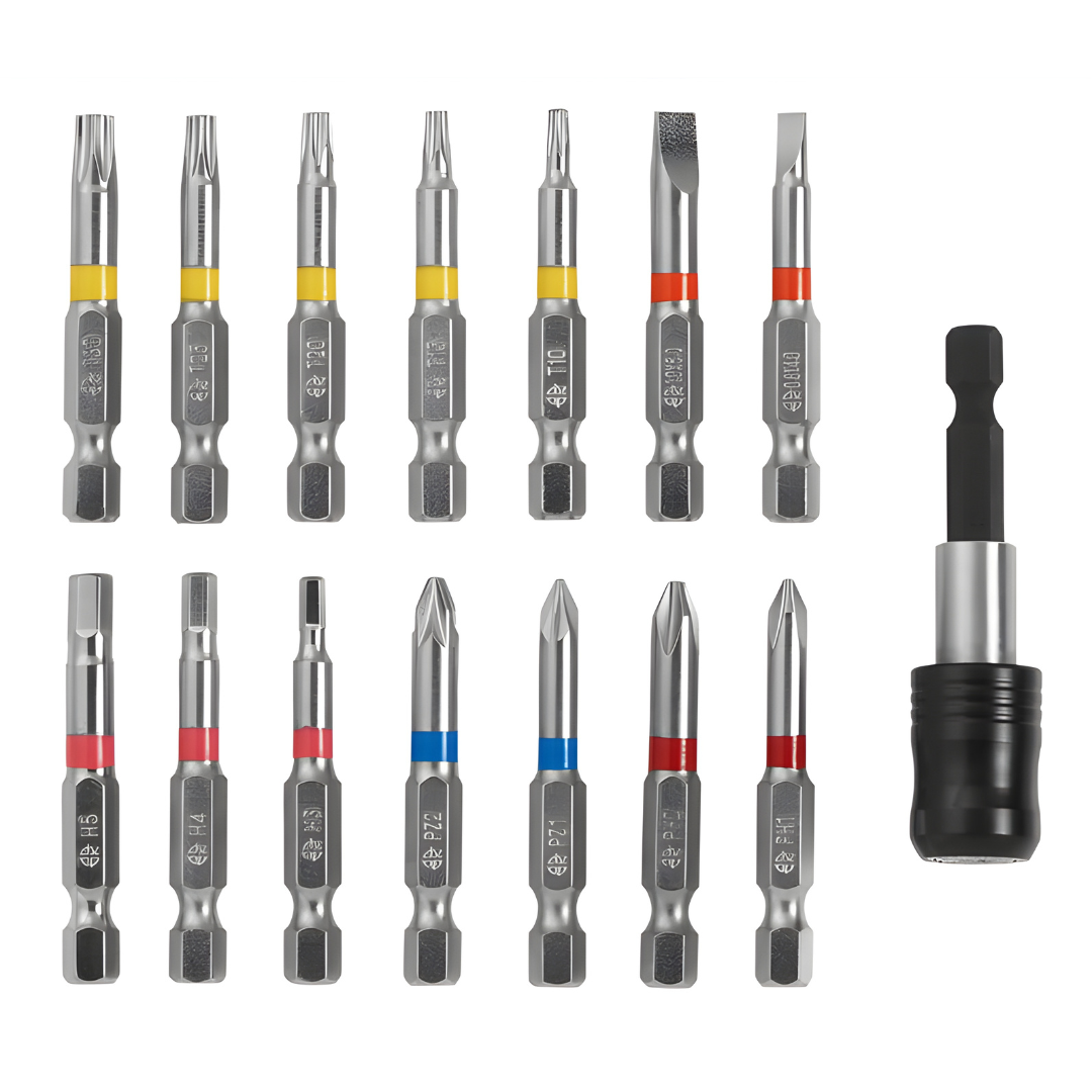 PARKSIDE® PBS 3 C3 Bit Set – 15-Piece Color-Coded Magnetic Set