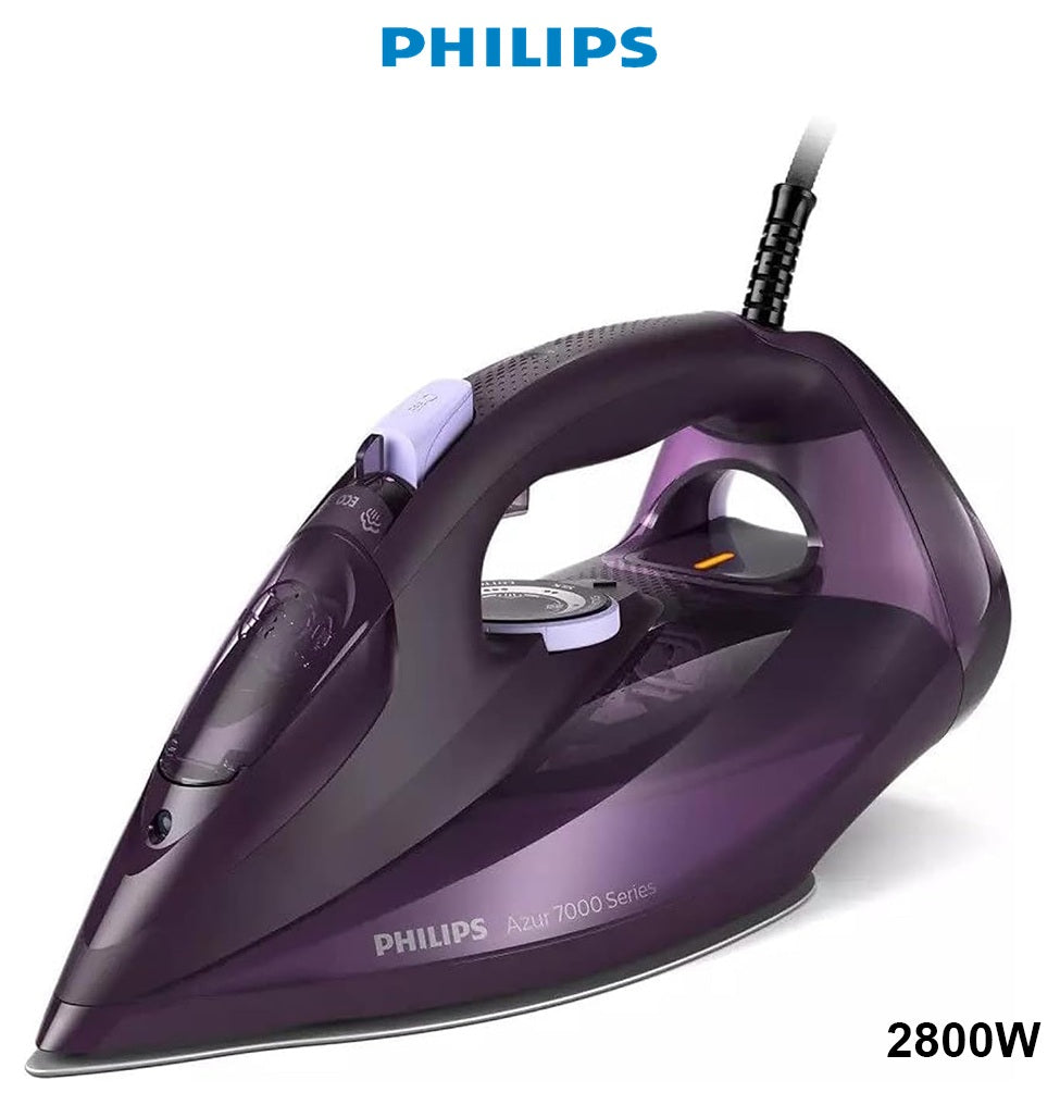 Philips 7000 Series HV Steam Iron - 2800 W, Dark Purple, 250 g Steam Boost, Safety Auto-off - DST7051/36