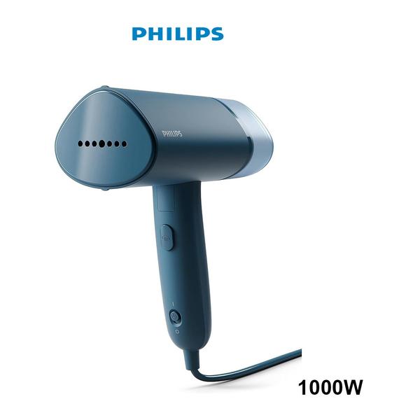 Philips Compact Handheld Steamer 3000 Series - 1000W - 20g/min Continuous Steam - 2M Cord Length - 100ML - Compact & Foldable - Blue - STH3000/26