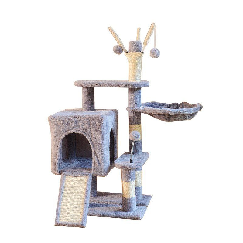 Luxury Multi-Level Cat Tree with Cozy Bowl Bed, Ramp & Sisal Scratchers